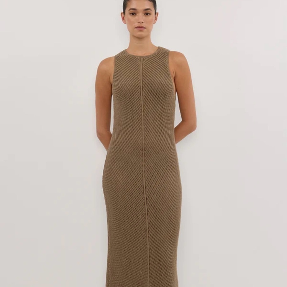 DISSH BLOOM OLIVE CROCHET MAXI DRESS - Picture 2 of 6